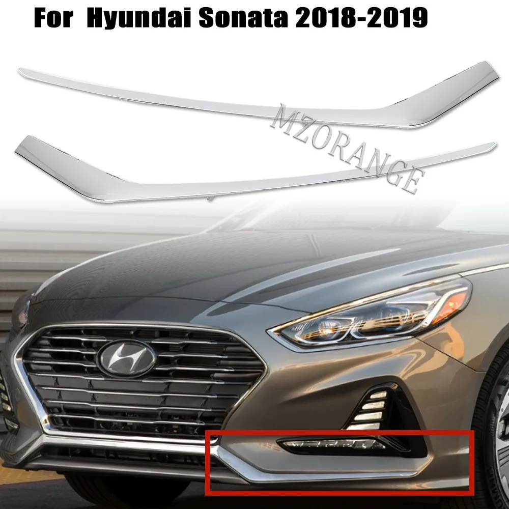 

Front Bumper Fog Trim Chrome Molding Trim For Hyundai Sonata 2018 2019 86552E6700 ABS Plastic Car Styling Accessories