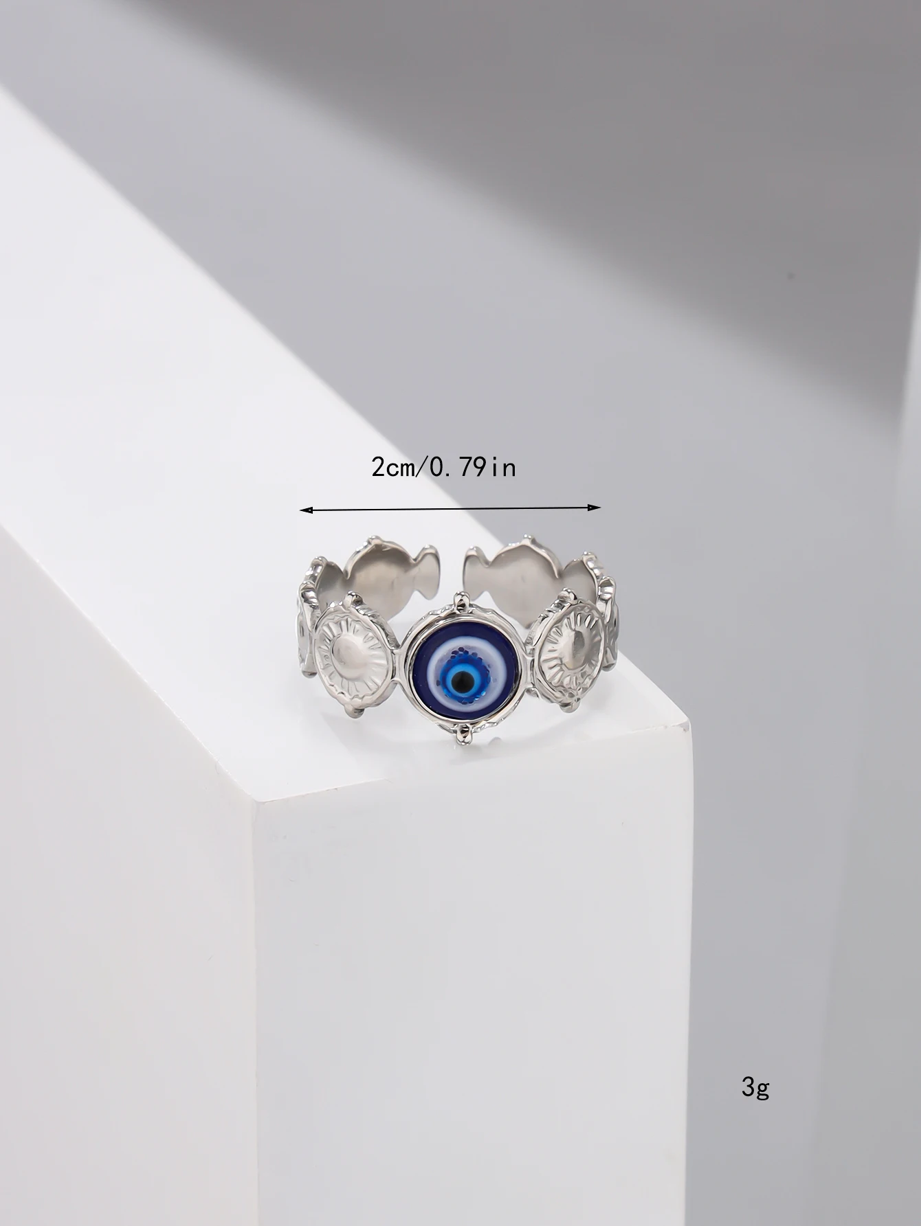 Original Design Devil's Eye Ring Blue Eye Ring Multi Style Design Flower Alloy Opening Adjustable Men's and Women's Rings