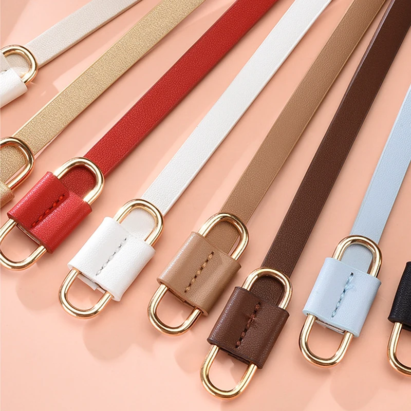 

Women Faux Leather Thin Belts Adjustable Waist Belt Alloy Pin Buckle Elegant Dress Decorative Waistband for Lady Fashion 2023
