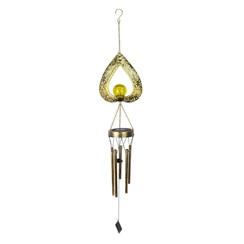 

Wind Chimes Solar Lights Outdoor-Waterproof-Hanging Aeolian-Bell Solar Lamp Heart Shape Wind-Chime Lamp For Party Garden