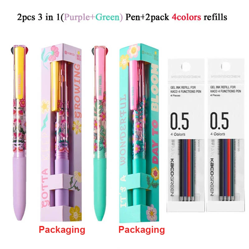 НОВЫЙ KACO SMILEYWORLD 3-в-1 мультиручка механический карандаш черный/красный гелевые ручки переключатель одним щелчком мыши исследование офисный журнал канцелярские принадлежности