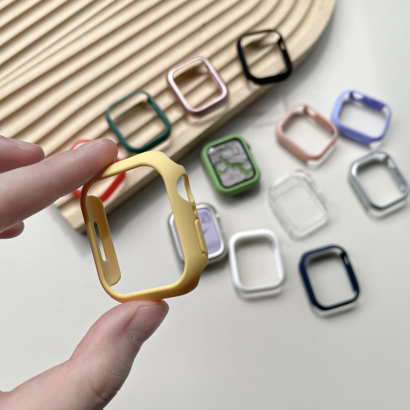 

Жесткий Матовый Бампер из поликарбоната для Apple Watch 3 2 1 42 мм 38 мм, чехол-рамка для iWatch 4 5 6 SE 7 40 мм 44 мм 41 мм 45 мм, бампер для часов