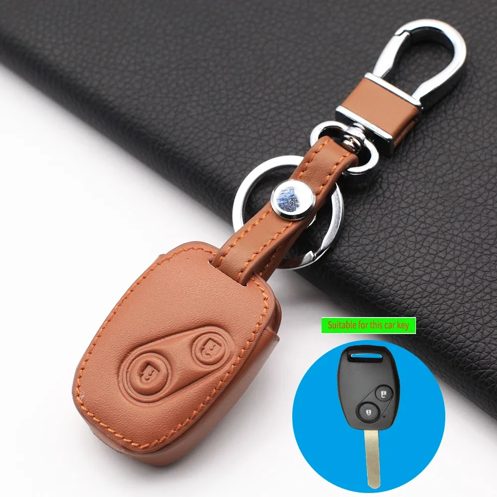 Распродажа чехол из натуральной кожи для Honda Accord Civic CRV Pilo ключей с двумя кнопками