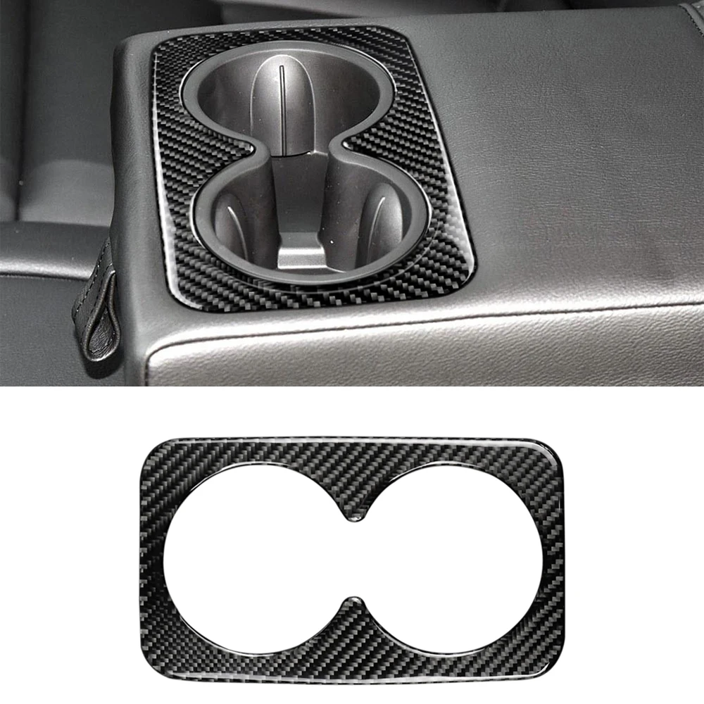 

Rear Armrest Water Cup Decoration Cover Sticker Decal Trim for Cadillac xt5 2016 2017 Car Interior Accessories Carbon Fiber