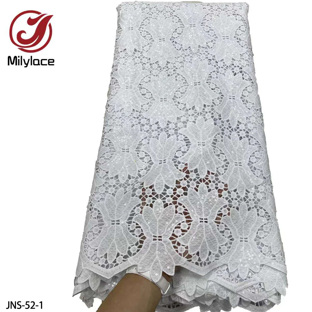 

High Quality Lace Dress Fabric Nigerian Lace Fabric 2020 Lace Lace Fabric 5 Yards Embroidered Sequins African Lace Fabric JNS-52