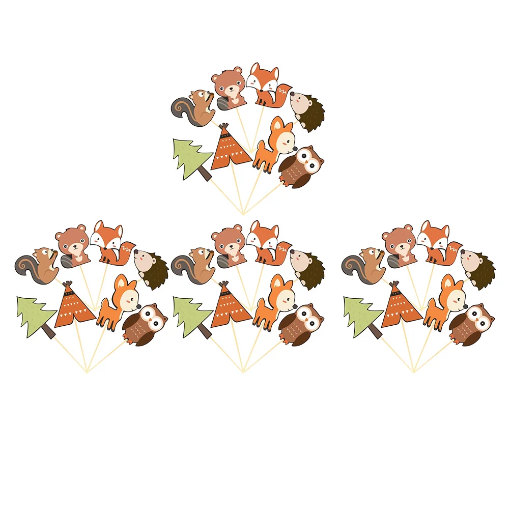 

48pcs Animal Chic Creative Party Cake Favor Cake Insert Cards Cake Decor