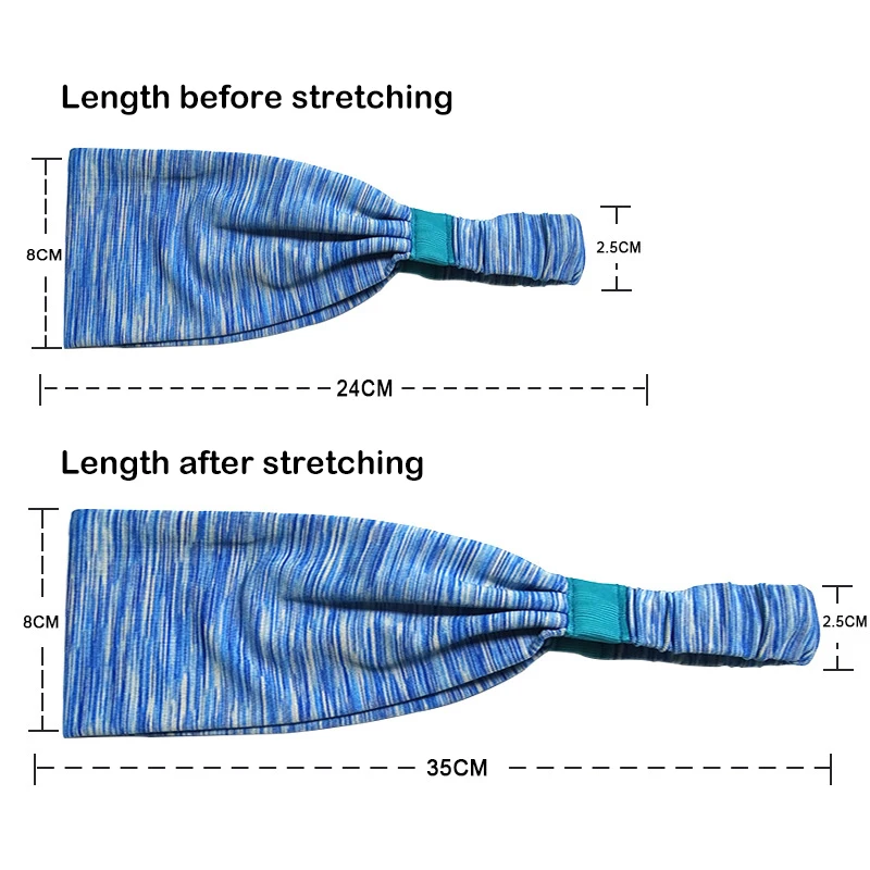 

Workout Headbands with Elastic Band Wide Sweat Guide Hair Belt Sweatband for Running Fitness ASD88