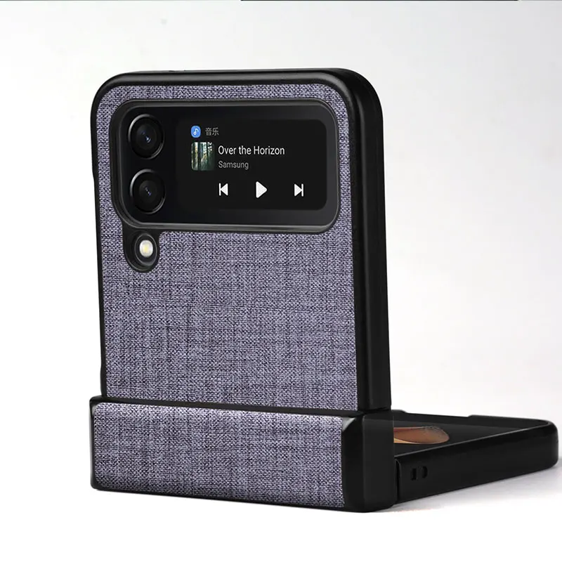 

For Samsung Galaxy Z Flip 4 5G Funda Luxury Cloth Texture Fitted Unti-Scratch Premium Phone Case For galaxy z flip4 zfip4 Cover