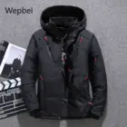 Мужской пуховик WEPBEL, приталенная утепленная куртка очень большого размера, Мужская молодежная зимняя куртка размера плюс размера, однотонная куртка