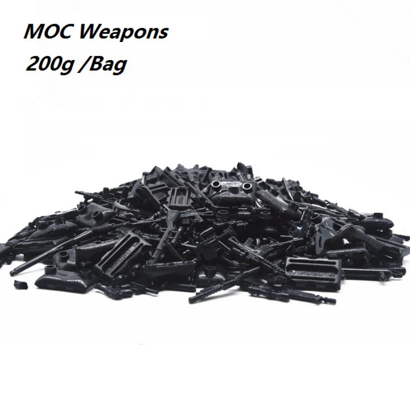 

MOC Compatible Figures Building Blocks Accessories, Weapons and Equipment, 200g Guns, about 500 Mixed Loads of Various Models