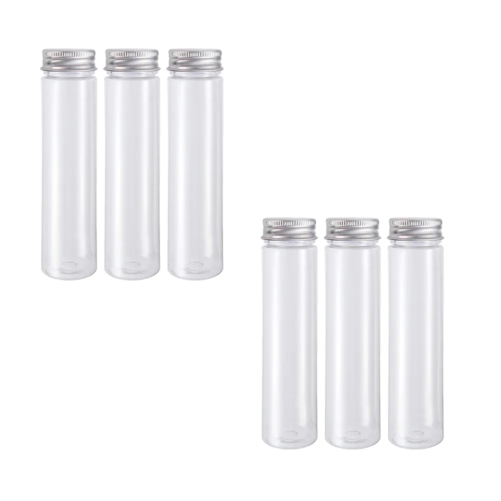 

6 PCS Test Tube Containers Plastic Tubes Lids Clear Tubing Flat Lotion Bottle