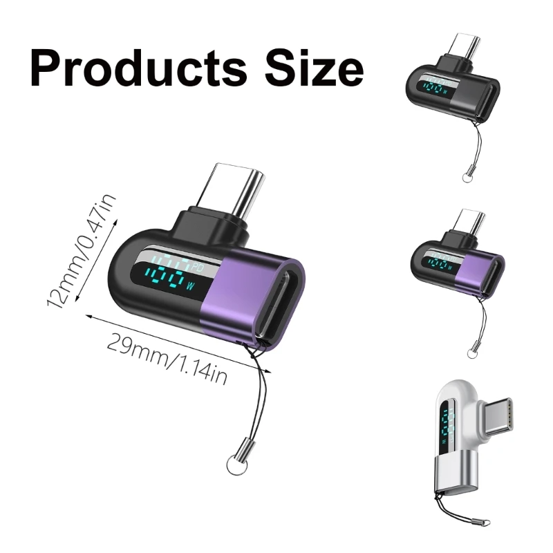 Высокоскоростной адаптер USB C на со светодиодным дисплеем мощность 120 Вт передача