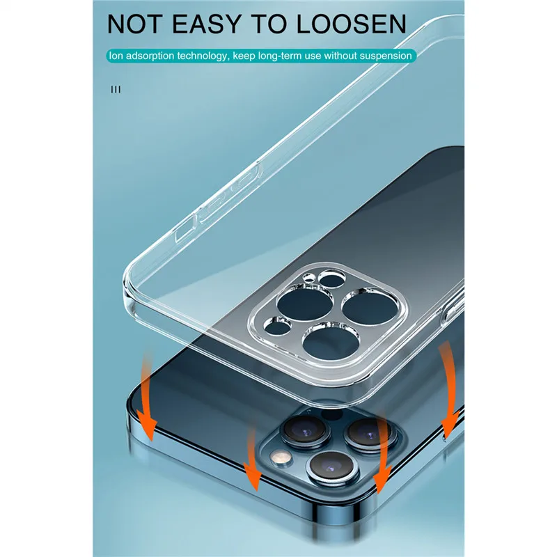 Ультратонкий Прозрачный чехол для iPhone 14 12 11 13 Pro Max силиконовый мягкий из ТПУ X XS XR 8