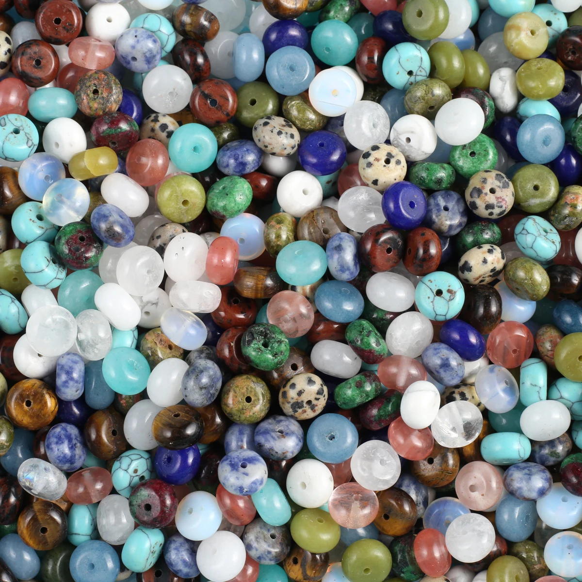 Бусины из натурального камня разных цветов, 10 шт., 10 х10х6 мм