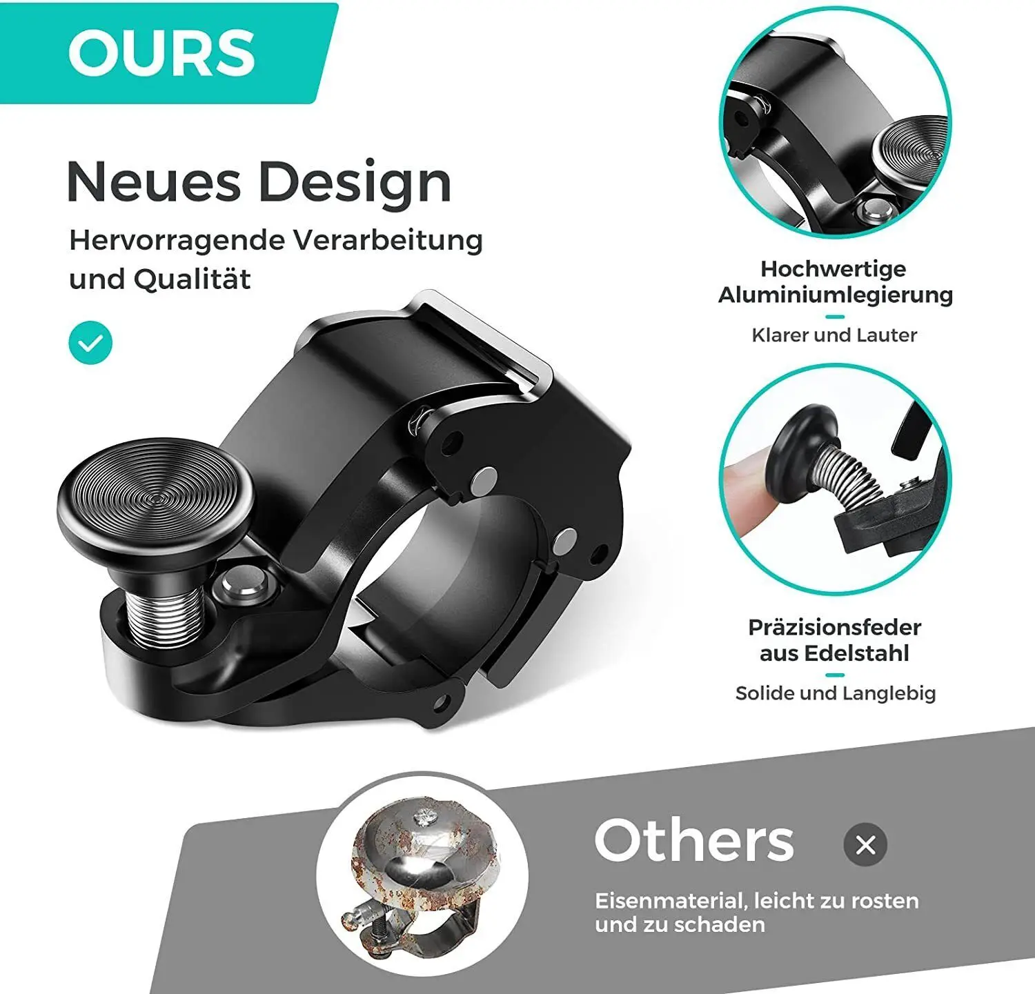 Уличный велосипедный звонок из нержавеющей стали автомобильный велосипедные