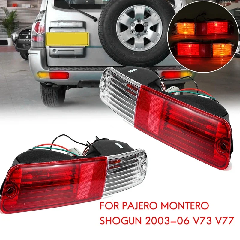 

Car Rear Bumper Fog Light Parking Warning Light Reflector Taillights for Mitsubishi Pajero Montero V73 V77 2002-2006