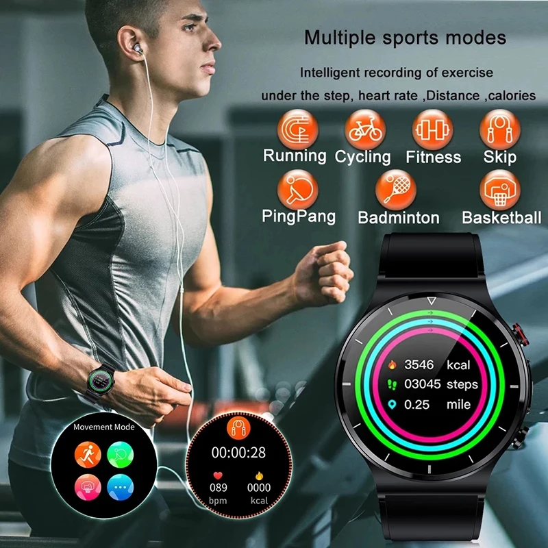 

New E88 Smart Watch Men Heart Rate Blood Pressure Fitness Tracker IP68 Waterproof Smartwatch for Android Phone PK GT3 Pro