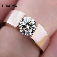lunper high quality titanium stainless steel ringsfor lovers simple design ringrose gold colorsilvery color smart us size 6 13