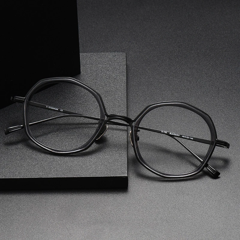 Роскошные брендовые дизайнерские женские модные многоугольные очки в титановой