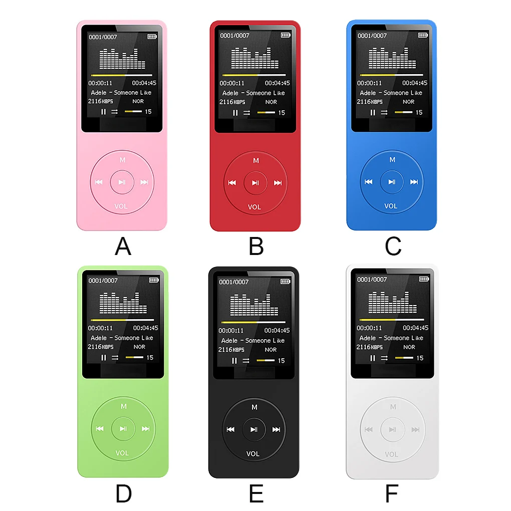 

MP3 Player Record Noise Cancelling Digital Display Screen Media Lossless Players Portable Sport Running with Micrphone Red