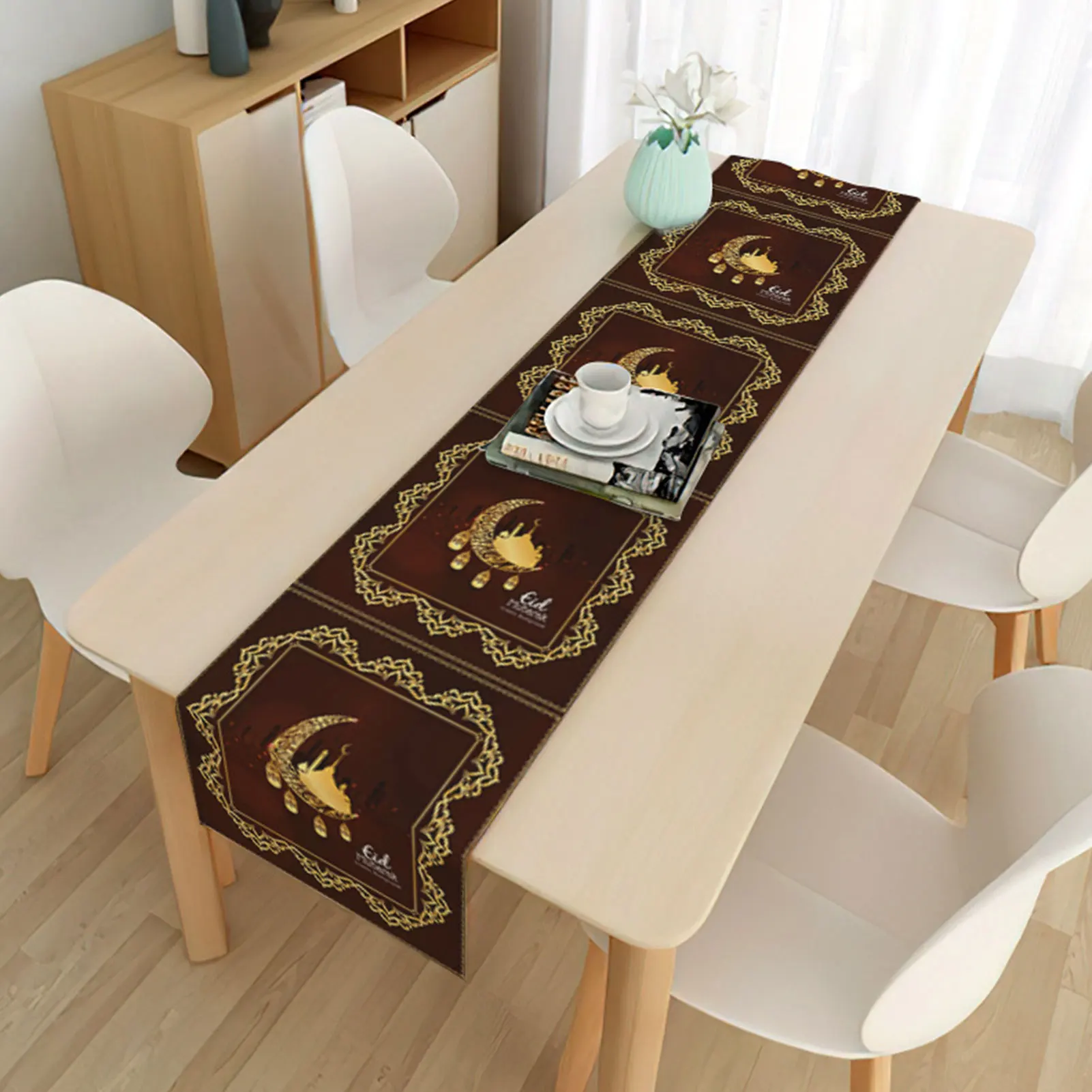 

Eid Mubarak Rectangle Tablecloth Setting Supplies Insulation Tablerunner Ramadan Muslim Decoration Home Party Festival Supplies