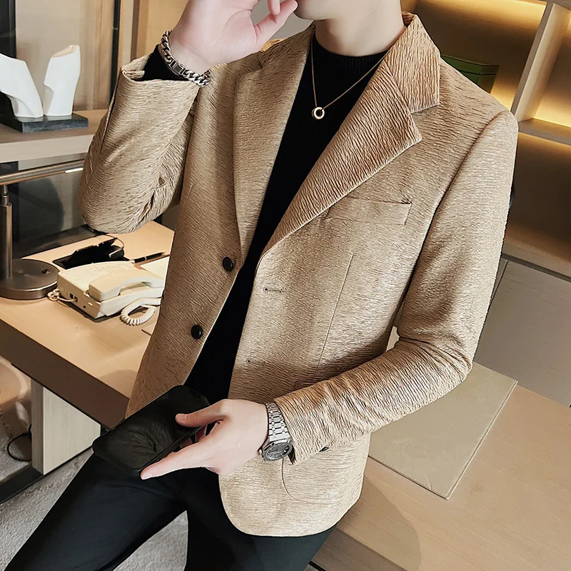 

mens autumn thin Casual Single Slim Fit Suit Coat blazer top 3XL