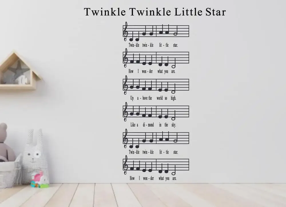 Мерцающая маленькая звезда музыкальный стол настенные наклейки музыкальная