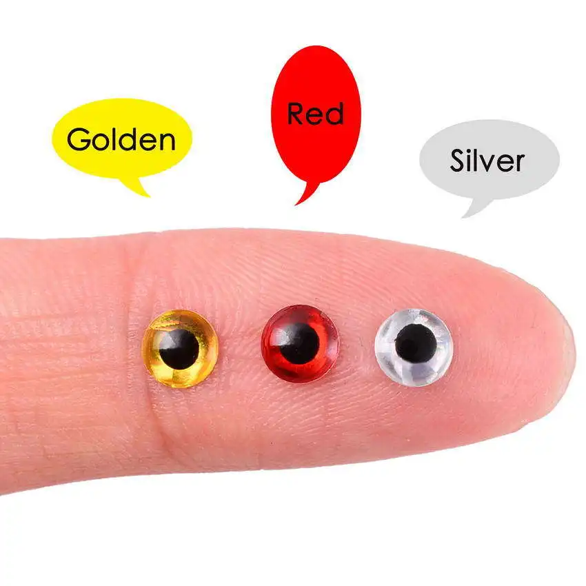 

100/pcs 3D Simulation Fisheye Laser Lure DIY Accessories Round Eyes 3/4/5/6mm