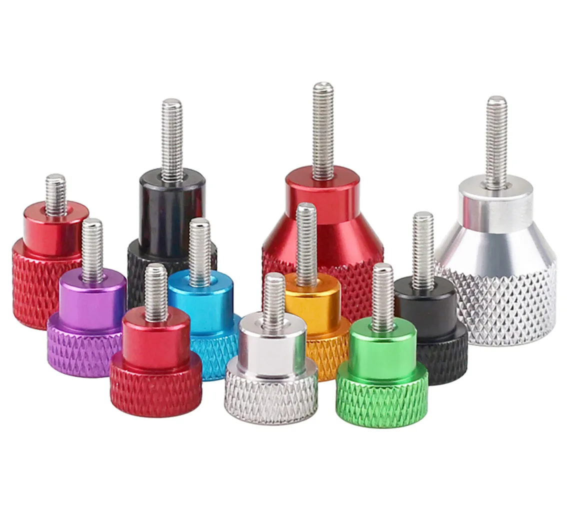 

1Pcs M3 (D12*15 )Aluminium Alloy Stainless Knurled Thumb Screw Hand Grip Knob Step Bolt Screws Red Black White