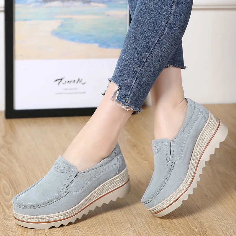 2023 Spring Women Flats Shoes Woman Platform Slip On Flats Sneakers Women Suede Ladies Tenis Loafers Moccasins Casual Shoes