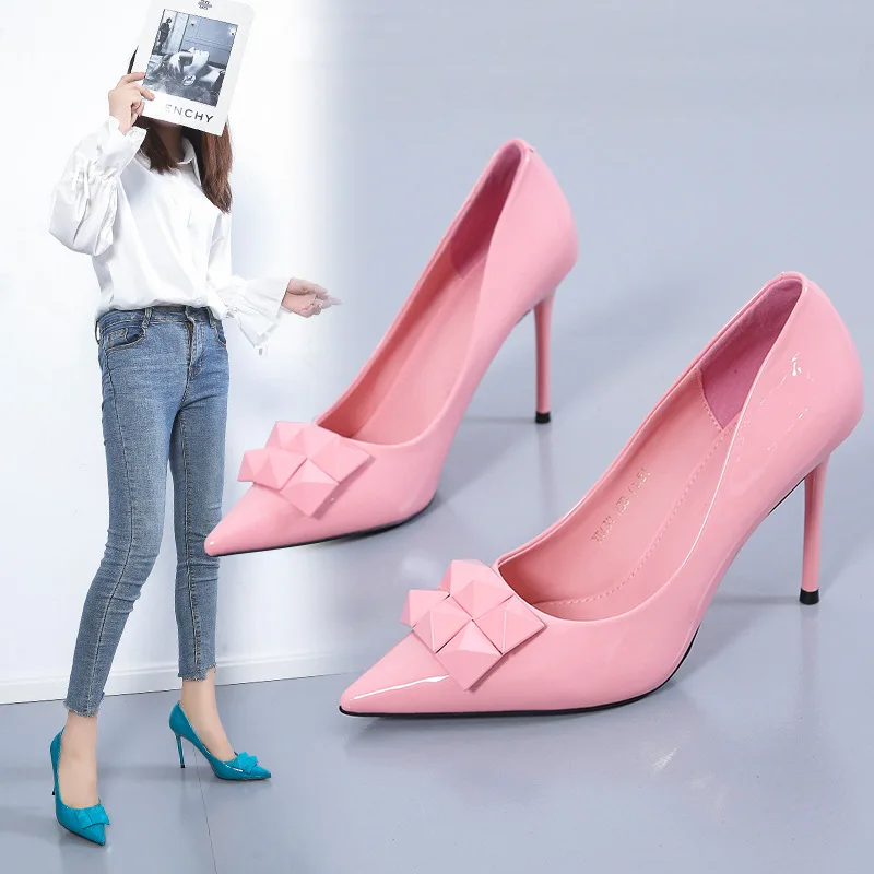 

2022 Spring and Autumn High-heeled Women's Shoes Stiletto European and American Pointed High-heeled Shoes New Zapatillas Mujer