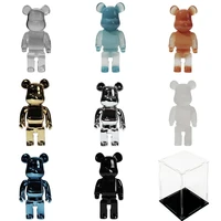 26cm plating bearbrick 400 silver statue resin sculpture model room home decor ative figures decoration statuette birthday gift