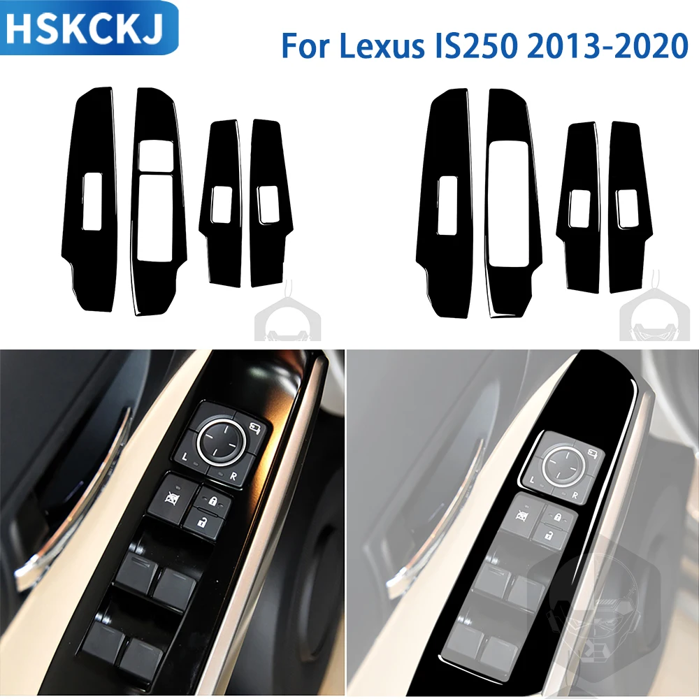 

For Lexus IS250 2013-2020 Accessories Car Black Plastic Interior Window Lifting Panel Trim Sticker Decoration