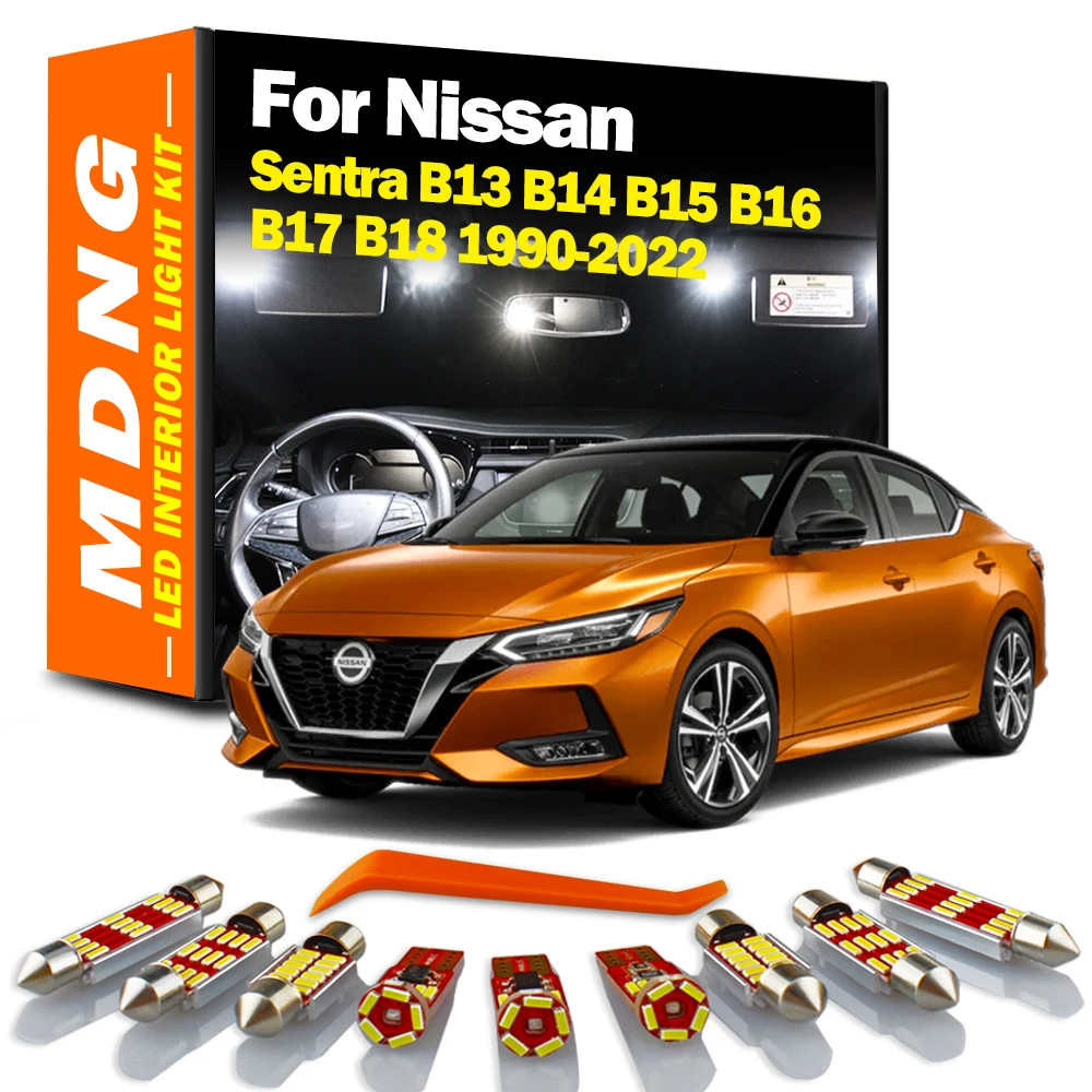 MDNG 7 шт. Canbus для Nissan 370Z 2009-2015 2016 2017 светодиодный ные внутренние купольные карты