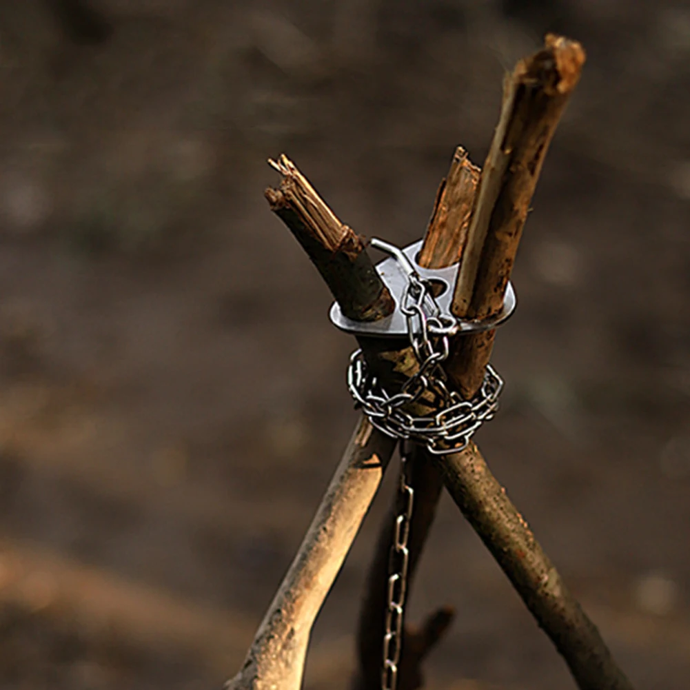 

Штатив для кастрюль и сковородок, походный кронштейн из нержавеющей стали с кожаной сумкой для хранения