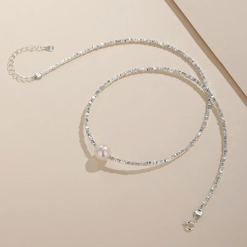 

Broken Silver Pearl 925 Bracelet Designed For Girls Unique Shine Bling Girlfriends Gift Fine Jewelry