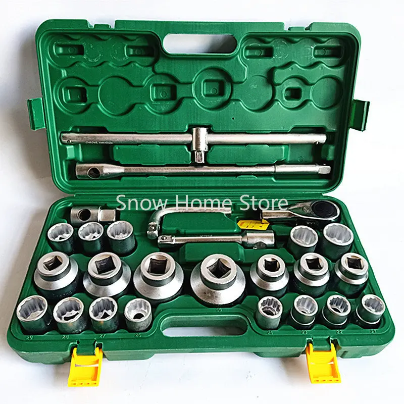 

Heavy-Duty Socket Wrench 26 Socket Head Automobile Maintenance Wrench Tire Repair Tool Heavy-Duty 26 Sets