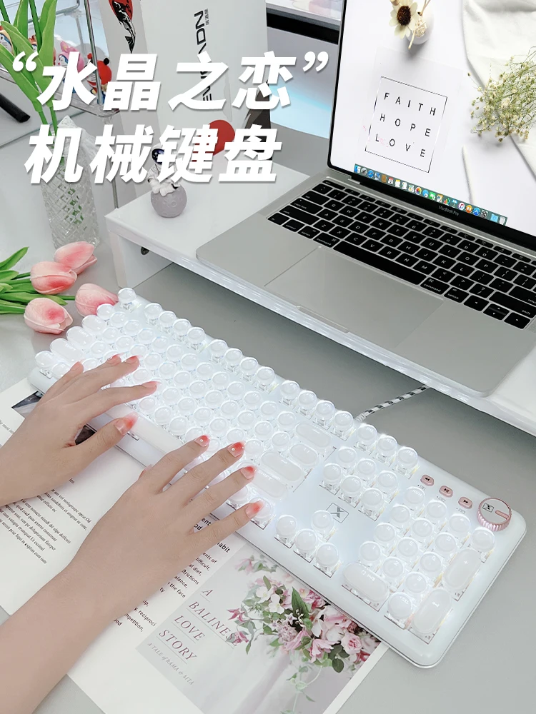 K520 настоящая механическая клавиатура в стиле панк Женская Офисная прозрачная