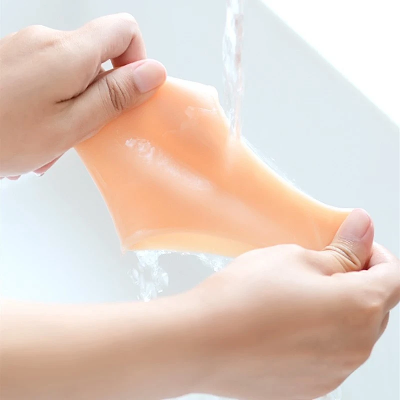 1 Pair Silicone Rubber Gel Socks Anti Cracking Liner Heel Socks Elastic Silicon Moisturizing Foot Skin Care Heel Foot Protection