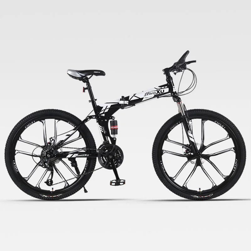 

Складной горный велосипед, колеса 26 дюймов, для мужчин и женщин, для взрослых, двойная амортизация, скорость пересечения местности 21 24 27 скоростей