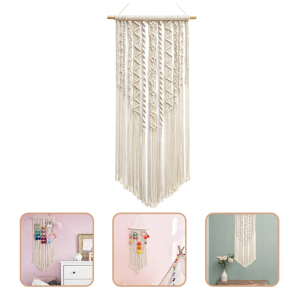 

Cotton Rope Pendant Hair Clip Holder Weaving Craft Decor Wall Ornament