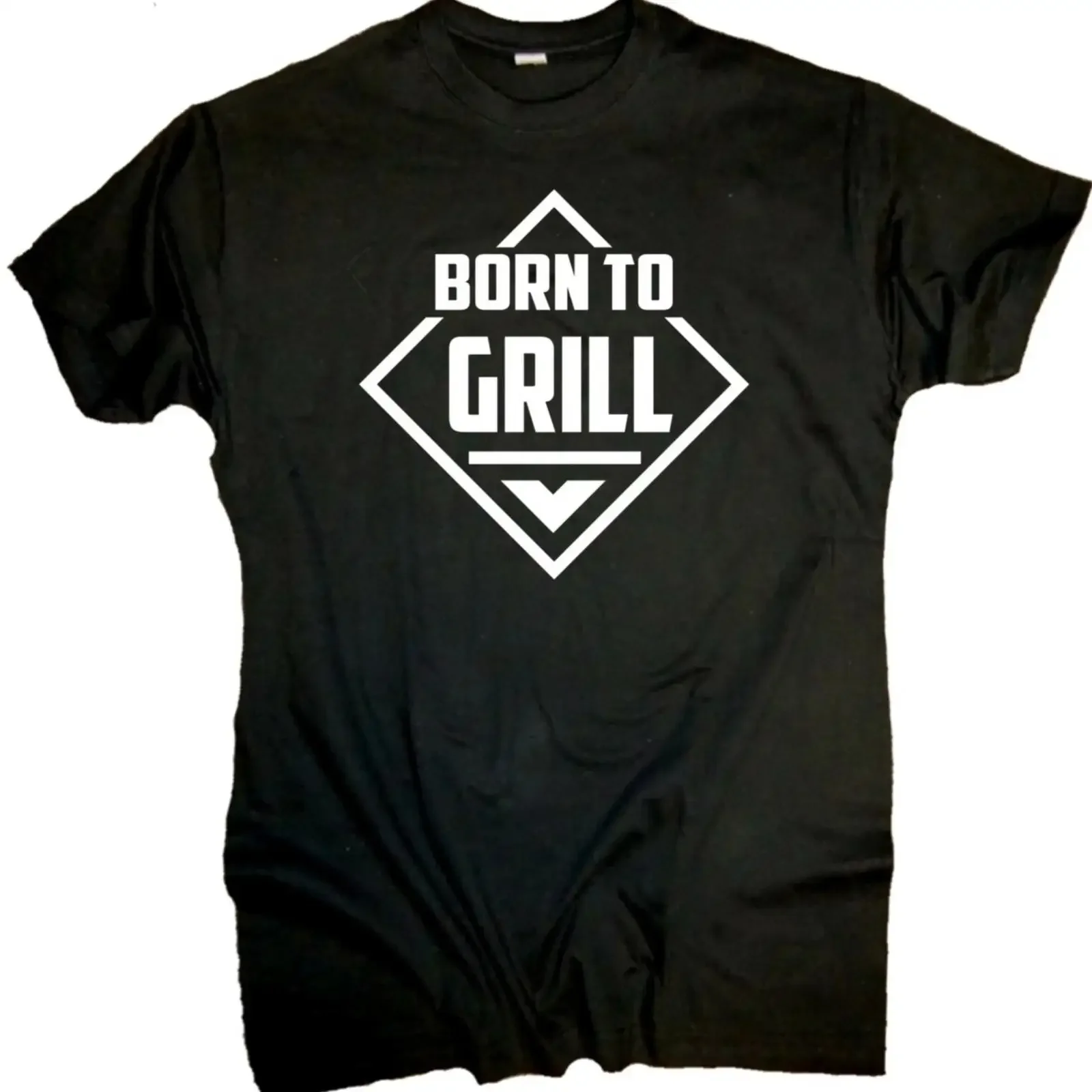 Фото Мужская футболка Born to Grill: Винтажный стиль, эффект потертости, для вечеринок, пикников, приготовления на открытом воздухе, подарок, повседневная носка №1