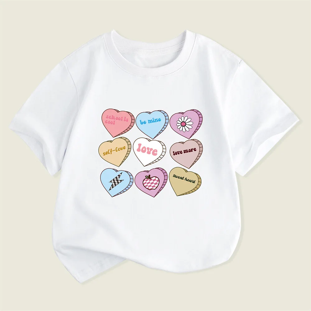 Повседневная футболка с круглым вырезом и короткими рукавами для девочек