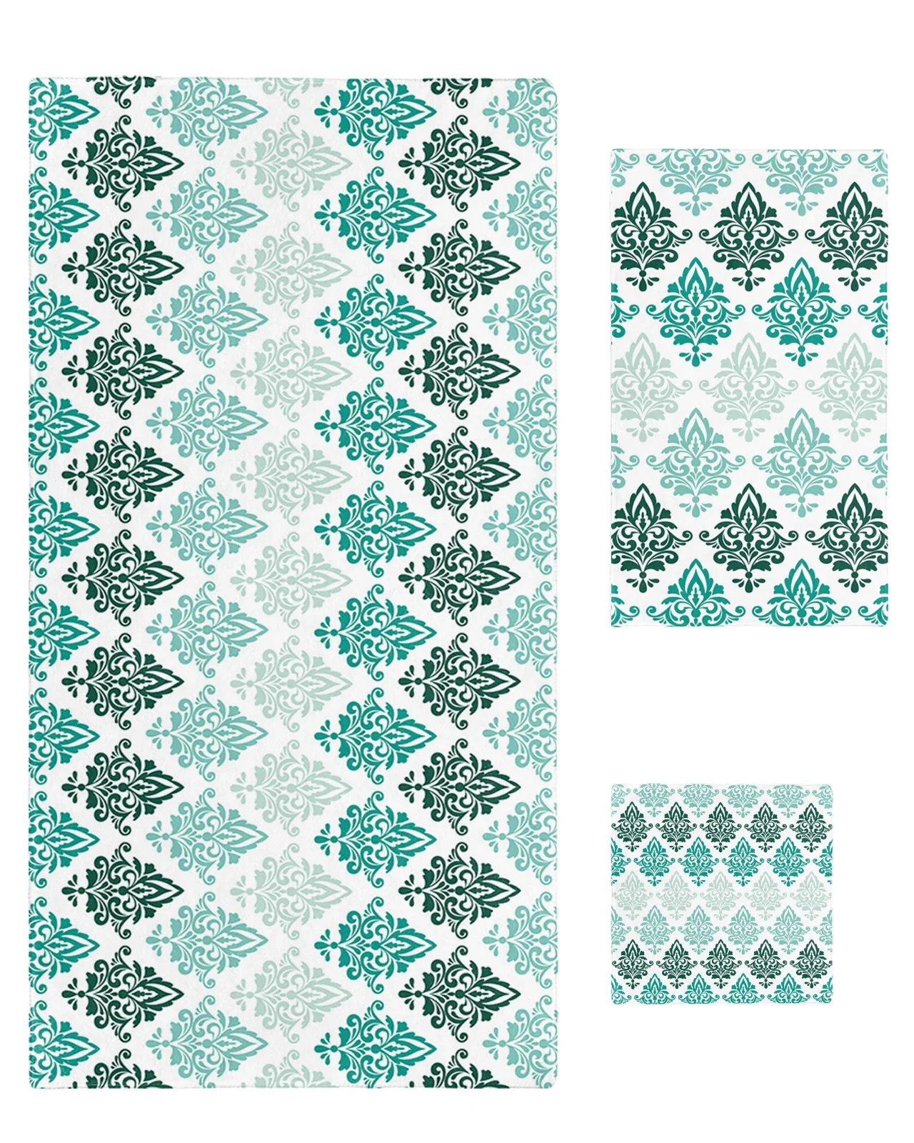 Teal Pattern Hand Towels