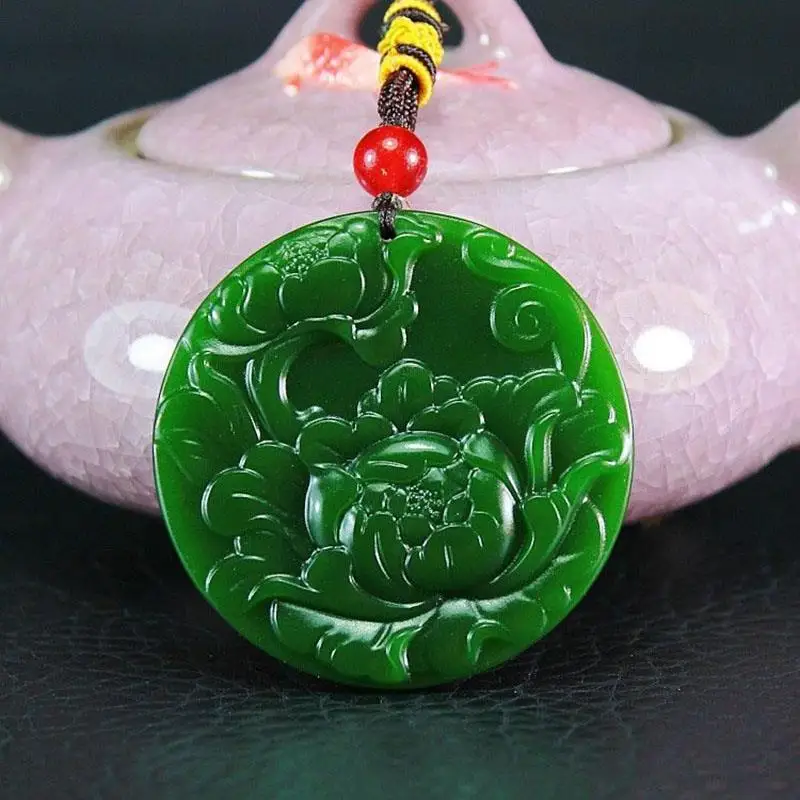 Натуральные подвески в форме пивоинских цветов, Jade, модные бутиковые украшения для мужчин и женщин, цветы, драгоценности, коллиерированные подарки