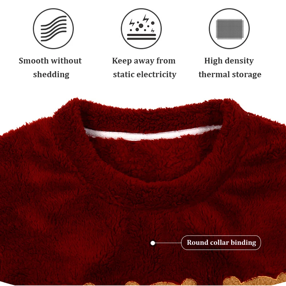 Flannel Christmas Pajamas For Women Cartoon Embroidery Winter Thick Warm Pajama Sets Female Elastic Waist Sleepwear pijama mujer