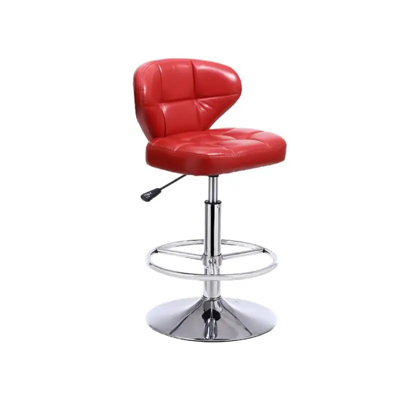 

Modern Adjustable Swivel Metal Chrome Pu Leather Bar Stool with Footrest