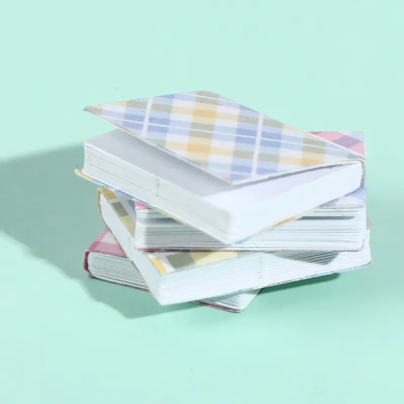 

4Pcs/set 1/12 Dollhouse Miniature Book Model Notebook Stripe Lattice Notebook Doll House Furniture Decor Dollhouse Accessories