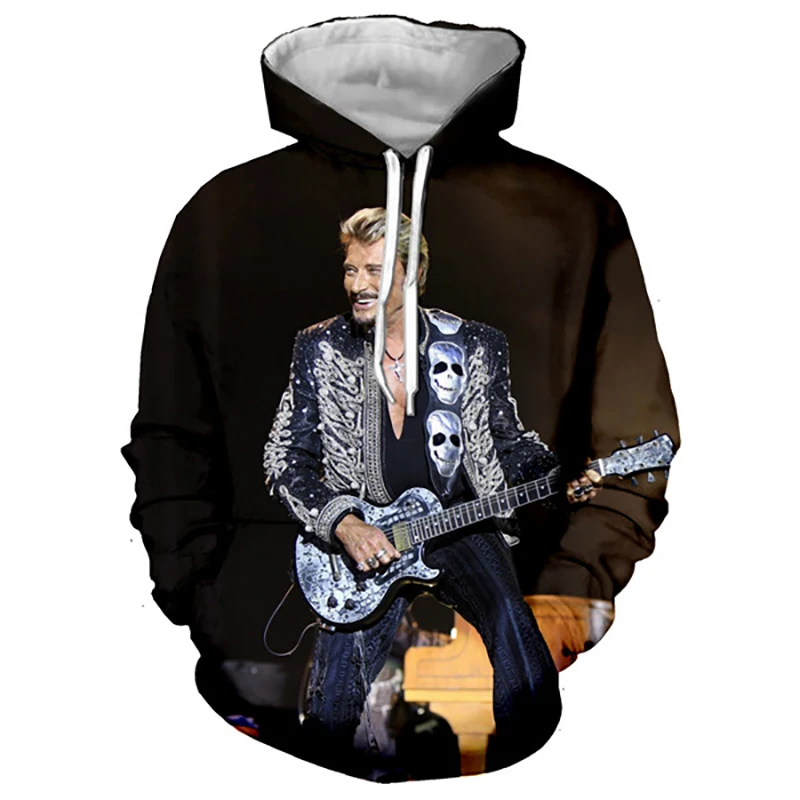 

Hot Johnny Hallyday Hoodies France Rock Singer 3D Printed Sweatshirt Men Women Casual Hoodie Oversized Hip Hop Pullovers Coat