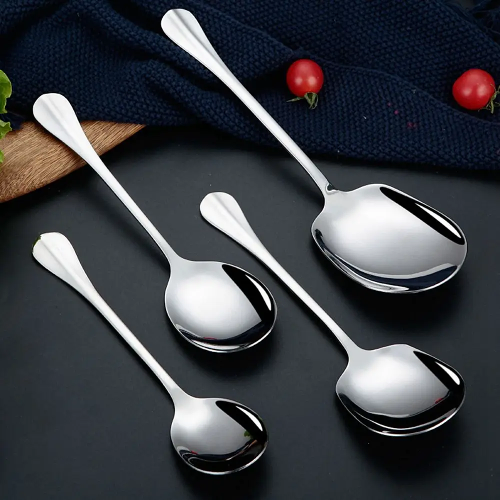Kitchen Dinner Dish Public Spoon Soup Restaurant Large Stainless Steel Distributing Spoon Buffet Serving Spoon